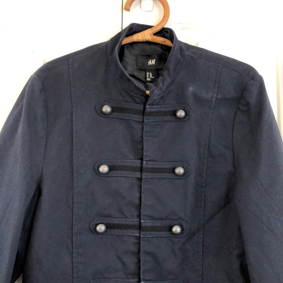 H&M Men’s Military Style Navy Coat Size 40R - Picture 2 of 9